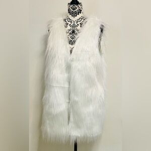 LED Light up Jacket For Women and Men Glow White Faux Fur Vest NWT Large